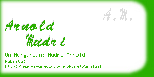 arnold mudri business card